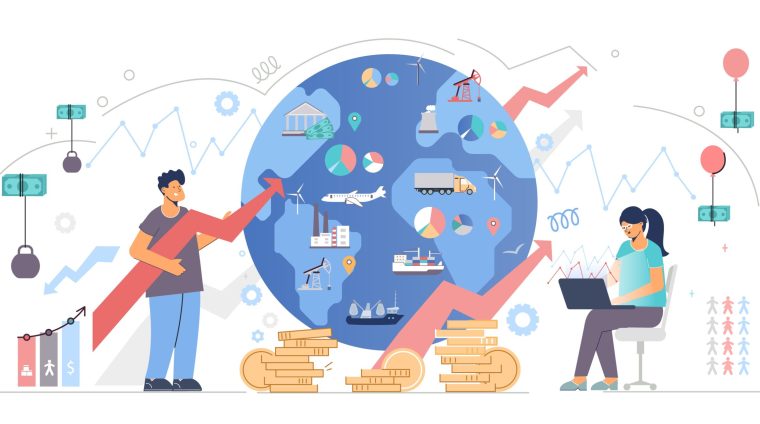 Macroeconomics flat vector illustration with globe image in centre and currency tied to balloons and kettlebells symbolizing changing market SSUCv3H4sIAAAAAAACA1VRy04DMQz8FSvnFQVx2yNSQUJCqoBbxcGbdbdWs3GVOH1Q7b/jtKWC29gzTsbjk+sws3ftyXEIJWtCZYmufWgc9aySGINr76fGZUUtmbJprfKoNBh7rn8fWZ5q37XuCf1mSFJin2efdNCSTGdPlO4/6abmNlIyR8p59swRo6ebfEGyDeSmr8bhQNEfqwFzkCgQnv0sjdrsldJ4NbfjnuQCsfRcoduJx2D8YzVvi8pYu0PC7Zp94h2lWveUvQH3hj4JeYkyss+wCqiwI295wN+cYM+6hiFIR8Cj2QOO4ClqIsDYgy8pVcugTD2oQIchiMR8ZjekGqijEDLk49hJ4G+OA/g1xqGCEZNp7mBul8AuEMwXH+fJd4o9pfrZ6+IFVpJGy7BxeqhJuuYa6cVwntkanrZaMMy635SvvXoV2di5p2n6ARqfbyQMAgAA