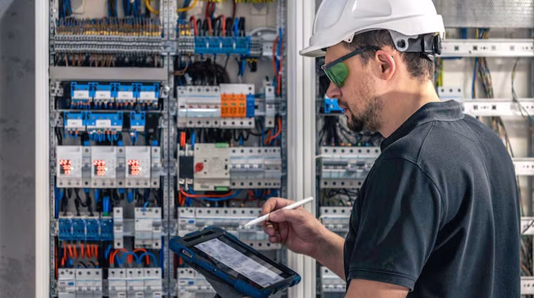 man-electrical-working-switchboard-with-fuses-uses-tablet_169016-53632