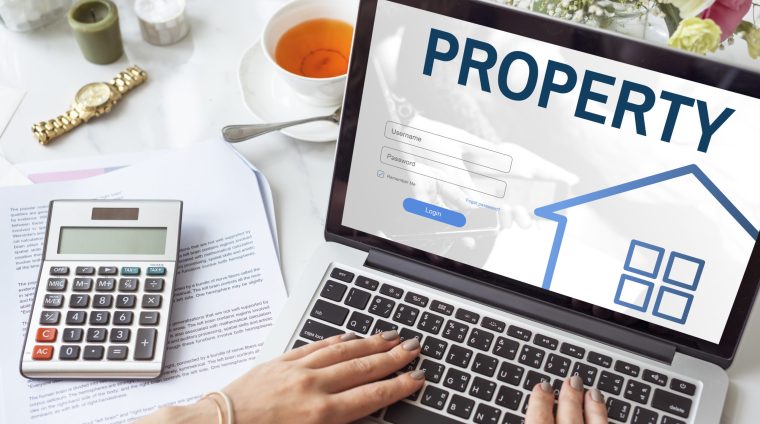 Mortgage House Loan Website Login Graphic Concept